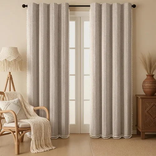 Vista 66 de Cortinas opacas estilo bohemio verde salvia de 96 pulgadas, 2