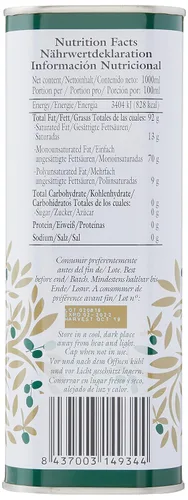 Vista 2 de O-Med Aceite de Oliva Virgen Extra Arbequina - 1000 ML (33.8 Fl Oz)