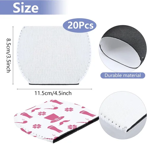 Vista 8 de Patelai 20 fundas de sublimación en blanco para copa de vino a granel de 4.5 x 3.3 pulgadas, vasos de sublimación, funda aislante para copas