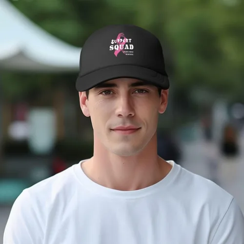 Vista 6 de Support Squad Awareness - Gorra de béisbol de malla sólida para papá, camionero, sombrero de ala plana