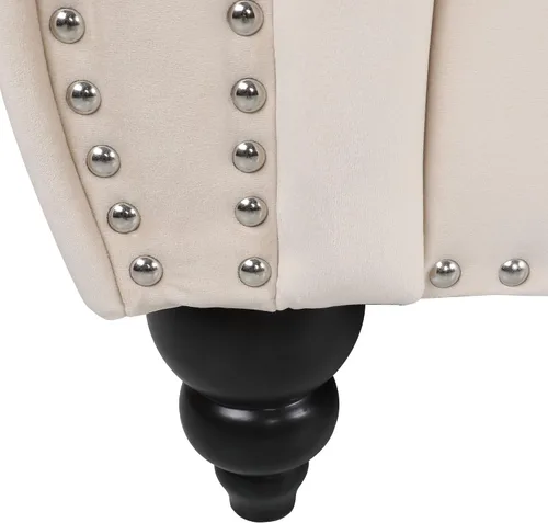 Vista 8 de AVZEAR Juego de sofá modular de 2 piezas para sala de estar, sofá tapizado, moderno juego de sofás estilo con botones acolchonados, sofá Beige