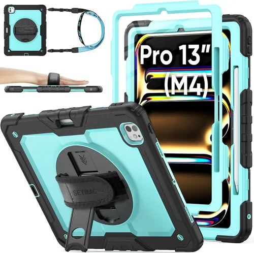 Vista 16 de SEYMAC stock Funda protectora para iPad Air de 11 pulgadas M3 2025/M2 2024 (Air 7ª/6ª generación), funda resistente con protector de pantalla