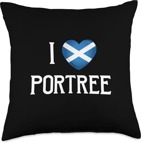 Vista 4 de I Love Portree Scotland Flag Heart Saltire Scottish Throw Pillow