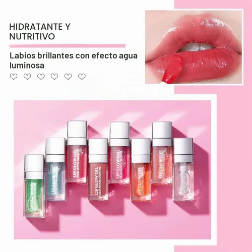Vista 4 de GECOMO Aceite de brillo de labios hidratante, brillo de labios transparente con tinte Toot, nutritivo, duradero, reparador, aclarante de líneas