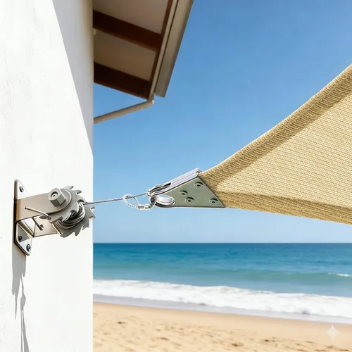 Vista 6 de Royal Shade Toldo Vela de Sombra Solar Rectangular Súper Anillo de 8' x 12' Color Marrón RSTAWS, Estructura Resistente de Servicio Pesado Duradera