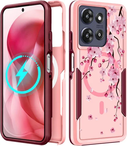Vista 52 de Funda para Moto G 5G 2024 – Compatible con MagSafe para mujeres y niñas, bonita funda protectora magnética para teléfono, diseño femenino Kawaii