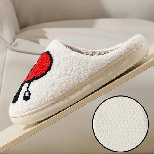 Vista 2 de Bad Cute Bunny Slippers for Women Men Retro Memory Foam Cute Cartoon Plush Fluffy Warm Fur Lined slippers Indoor House Home Winter Shoes