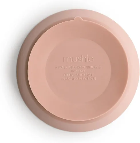 Vista 3 de mushie Tazón de Succión de Silicona Diseño Antideslizante Libre de BPA (Blush)