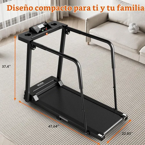 Vista 8 de KEY2FUN Caminadora para caminar con pasamanos largos para equilibrio, máquina de ejercicios de recuperación de fitness, cintas de correr