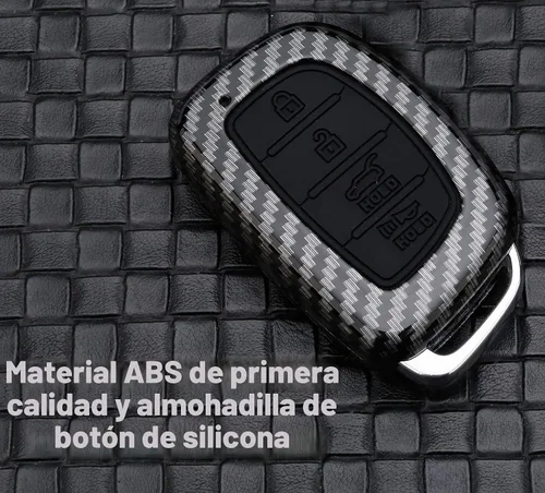 Vista 3 de Funda para llavero para Hyundai Tucson Elantra Sonata 2018, 2017, 2016, 4 botones, sin llave, funda para control remoto de entrada sin llave