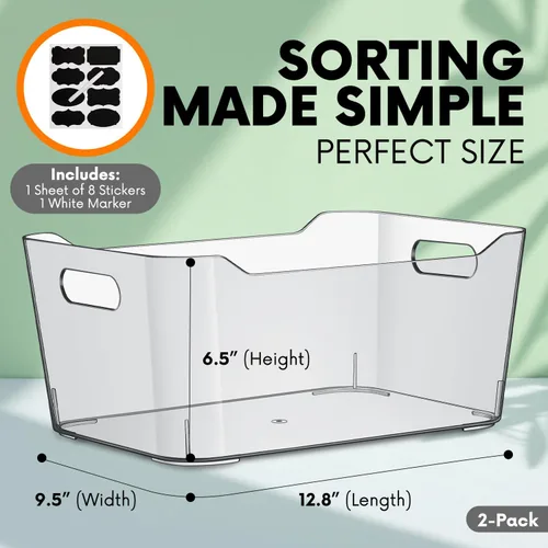Vista 3 de Contenedores de almacenamiento de plástico transparente, perfectos para la organización de la cocina o organización y almacenamiento de despensa