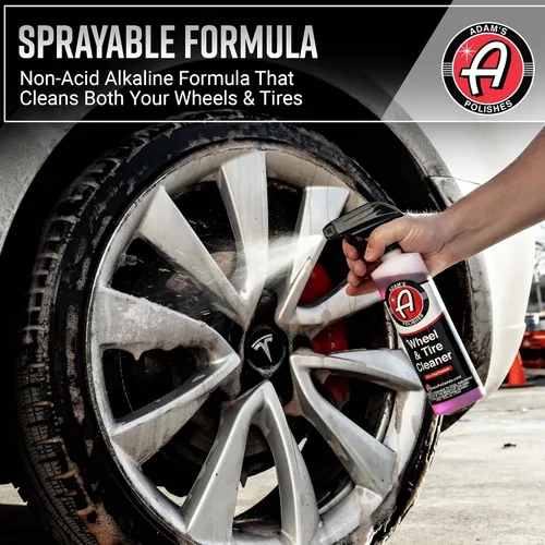 Vista 3 de Adam's Polishes Limpiador de ruedas y neumáticos de 16 onzas – Spray profesional todo en uno para limpieza de pozos de ruedas para detalles