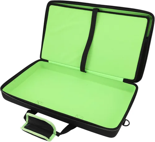 Vista 5 de Asixxsix Funda para controlador de DJ, EVA acolchada a prueba de arañazos con dos cremalleras de metal, funda rígida de EVA con compartimento