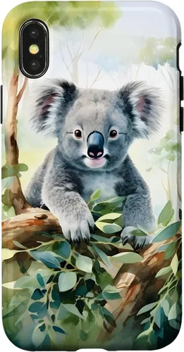 Vista 5 de Adorable Koala in a Tree Watercolor Case for iPhone 17