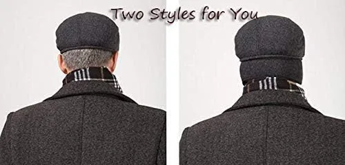 Vista 5 de Orejeras ajustables para hombre, para otoño e invierno, gorra de conducción, boina