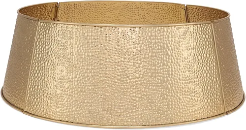 Vista 7 de BIRDROCK HOME Collar de Árbol de Navidad de 4 Paneles - Falda Dorada con Burbujas para Árbol - Base Pequeña de 26" - Cubierta de Base de Árbol