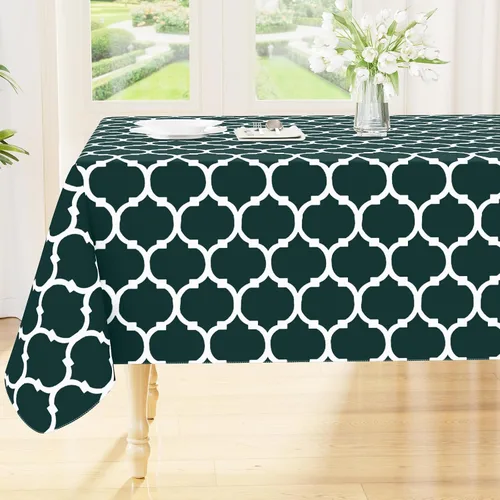 Vista 36 de Smiry - Mantel cuadrado de vinilo impermeable con respaldo de franela para mesas cuadradas, manteles de plástico lavables a prueba de derrames