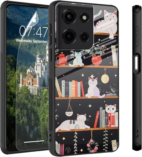 Vista 40 de Funda para Motorola Moto Edge 2022, cubierta trasera de vidrio templado con protector de pantalla, funda protectora a prueba de golpes para Motorola