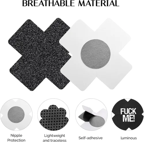 Vista 2 de Tripetals Glitters Pasties Halloween Decorations Rave Nipple Covers Stickers Rave Party Disposable Sticky Breast Petals