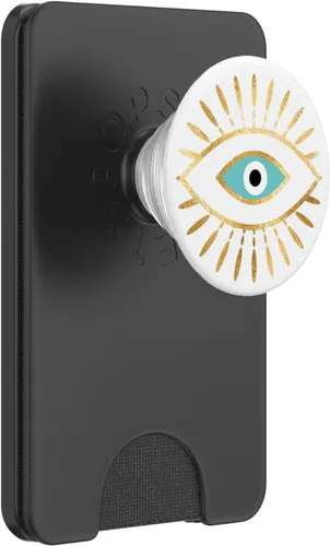 Vista 7 de Gold Lash and Teal Evil Eye Greek Mati PopSockets PopGrip: agarre intercambiable para teléfonos y tabletas PopSockets estándar PopGrip