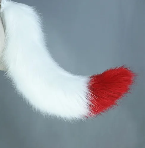 Vista 4 de Fxaelian - Juego de cola grande de piel sintética para animales, zorro, gato, perro, lobo, accesorio para disfraz de Halloween, cosplay, fiesta