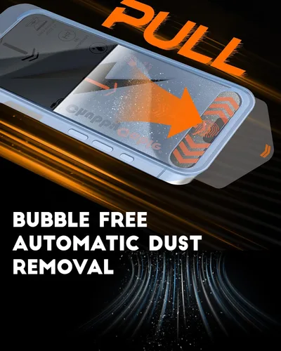 Vista 2 de chubbycable ChubbyShield Ultra - Protector de pantalla de vidrio templado para iPhone 16 HD, caja de instalación ultra fácil, eliminación automática