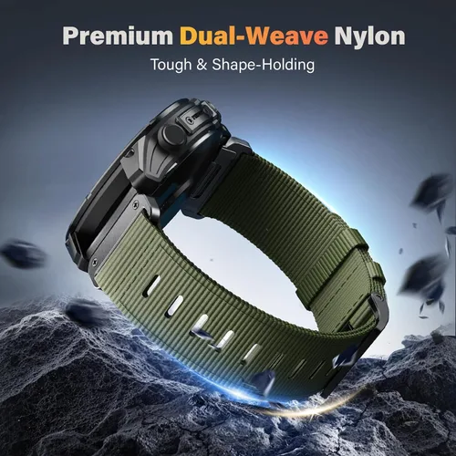 Vista 6 de Compatible con Garmin Fenix 7X/ 6X/ 5X/ 8/8 Pro 51mm/5X Plus/6X Pro/7X pro, Correa de reloj de nylon Quickfit de 26 mm para Tactix 7/Descent Verde