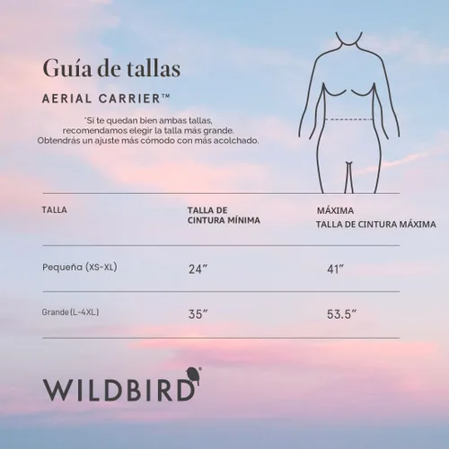 Vista 3 de WildBird - Portabebés con Hebilla Aerial - 2-24 Meses - Grande (L-4XL) Acadian - Transporte Frontal o Posterior - Correas Cruzadas, Soporte Lumbar