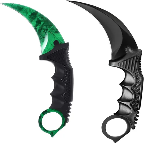 Vista 12 de Karambit - Cuchillo táctico de hoja fija, 2 piezas de acero inoxidable para exteriores, cuchillo de caza con funda y cable, adecuado