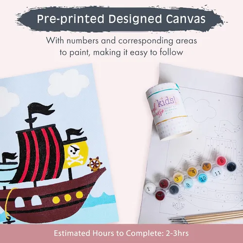 Vista 4 de Pink Picasso Kits de pintura por números para niños de 5 a 12 años Juego de pintura para niños principiantes de 8 x 10 pulgadas, kit de pintura