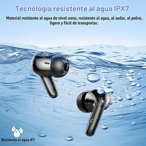 Vista 4 de Auriculares inalámbricos, auriculares Bluetooth con tiempo de reproducción de 30 horas, con pantalla LED de potencia, Bluetooth 5.3 impermeable