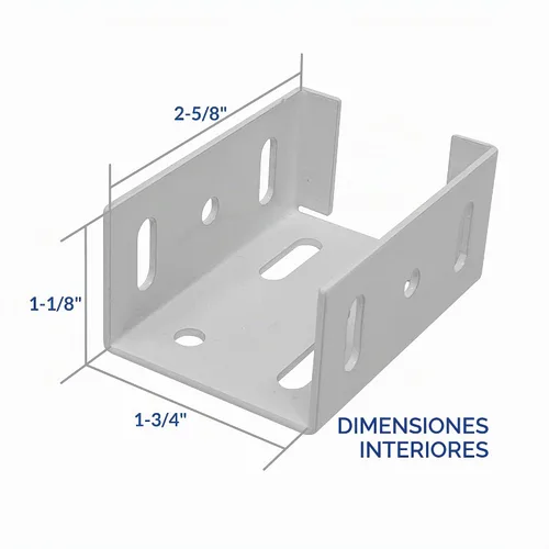 Vista 4 de Soporte de valla de aluminio resistente, 2 piezas