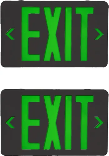 Vista 13 de Señal de salida de emergencia LED, montaje universal compatible con OSHA Negro Verde