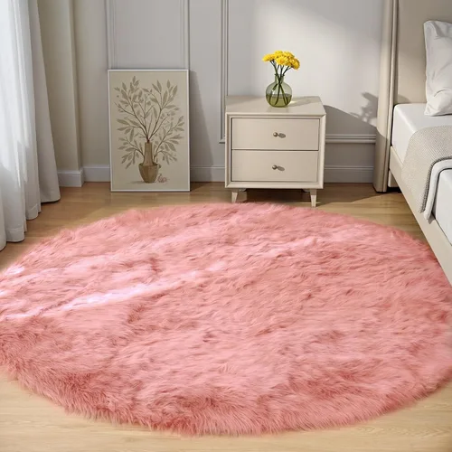 Vista 37 de Goolela Alfombra esponjosa de piel sintética para dormitorio, color marrón claro beige, 2 x 3 pies, alfombra de piel de oveja peluda y difusa