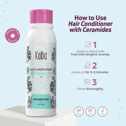 Vista 5 de D'Luchi Kaba Ceramide - Acondicionador para cabello seco, dañado y deshidratado, para mujeres, reparaciones de puntas abiertas, control