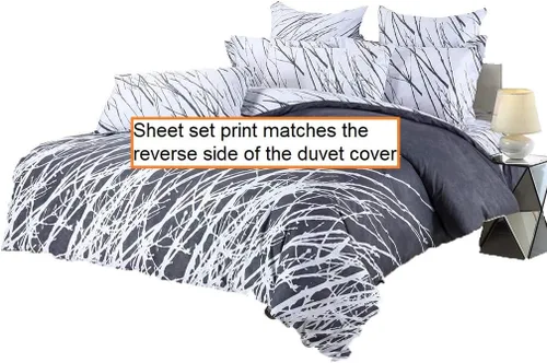 Vista 4 de Swanson Beddings Tree - Juego de sábanas de 4 piezas, 100% algodón: sábana bajera, sábana encimera y un par de fundas de almohada