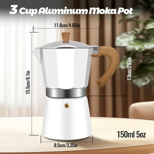Vista 149 de Cafetera clásica de aluminio para 3 tazas Azul