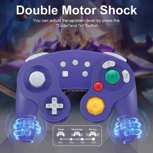 Vista 6 de ADHJIE Gamecube Controller for Switch Nintendo,Wireless Gamecube Switch Pro Controller for Nintendo SwitchPCSteam,6-Axis Gyro Motion,One-Button Wake