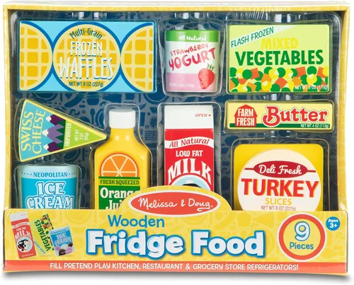 Vista 3 de Melissa & Doug, conjunto de alimentos de nevera, Anaranjado