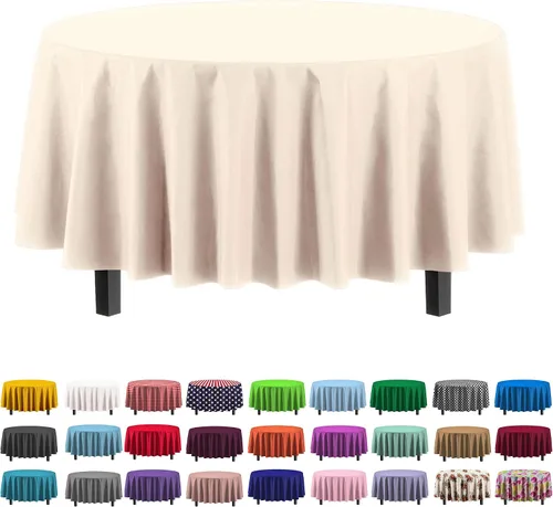 Vista 9 de Party Solids Paquete de 6 manteles de plástico prémium de 54 pulgadas x 108 pulgadas. Cubierta de mesa rectangular de plástico - Aqua