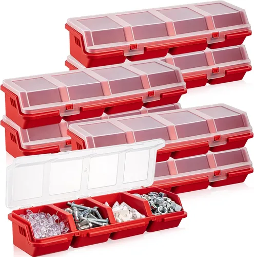 Vista 8 de Hushee - Caja organizadora de 4 tornillos con tapa, 4 compartimentos