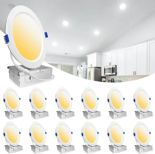 Vista 15 de LTBLIGHT Paquete de 4 luces LED empotrables de 6 pulgadas, 16 W MAX.2000LM Eqv.200W, 2700K/3000K/3500K/4000K/5000K seleccionables, luces empotrables