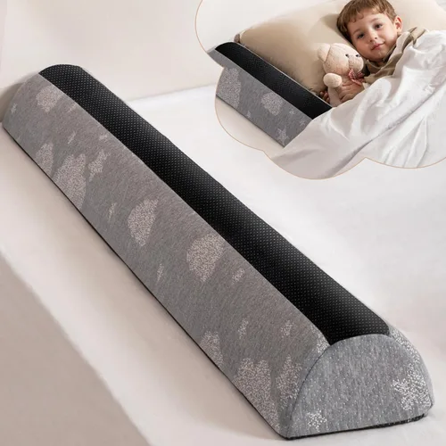 Vista 4 de Protectores de riel de cama para niños pequeños, protector de parachoques de espuma con almohadillas antideslizantes duales, funda impermeable