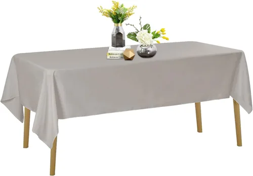 Vista 43 de Mantel de poliéster lavable de 132 pulgadas, resistente a las manchas y a las arrugas, mantel decorativo para mesa de comedor, fiestas de bufé