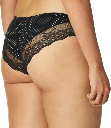 Vista 3 de Maidenform Bragas Comfort Devotion con parte trasera con encaje tipo tanga para mujer, 7, Punto Negro