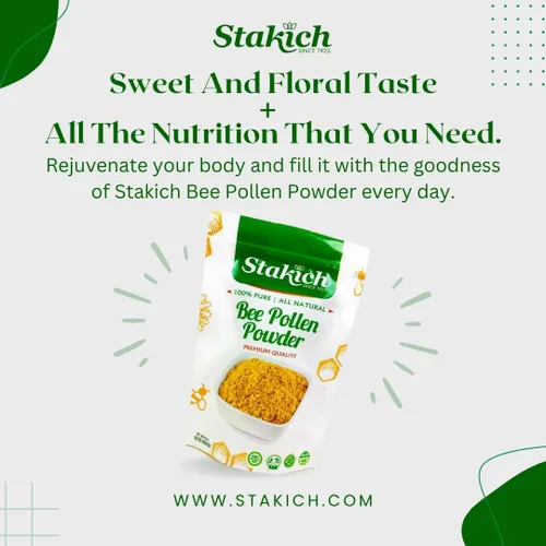 Vista 3 de Stakich Bee Pollen Powder - Natural Energy Support Supplement - 1 lb