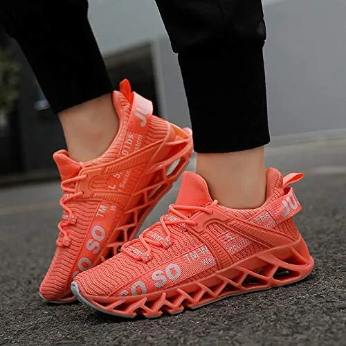 Vista 7 de UMYOGO Tenis deportivos antideslizantes para mujer tipo hoja para caminar 1 blanco