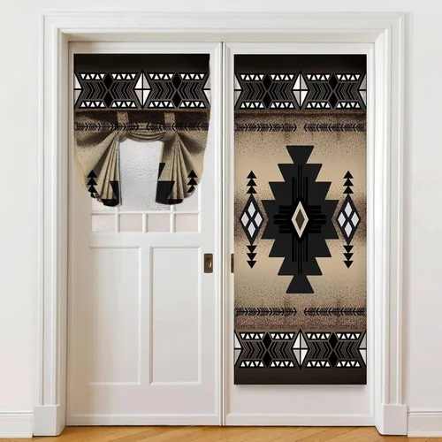 Vista 30 de Cortinas de puerta negras y rojas para ventanas de puerta, estampado de leopardo y cebra, cortinas de ventana para puerta de vidrio francesa