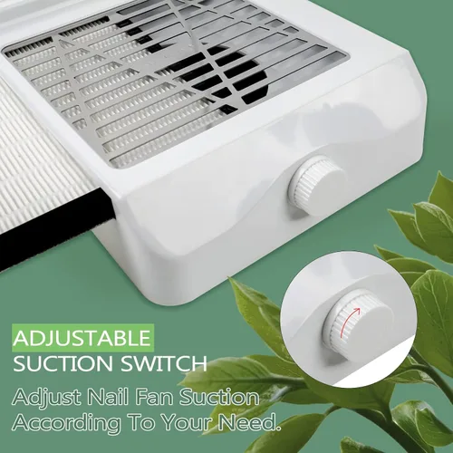 Vista 3 de Colector de polvo de uñas para salón de uñas, extractor de 60 W, colector de polvo al vacío, potente ventilador de uñas, con 1 cepillo de polvo