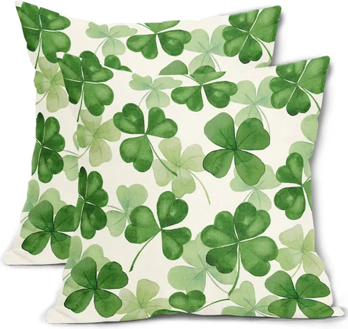 Vista 11 de Fundas de cojín decorativas primavera-verano 40x40 cm, juego de 2 fundas de cojín verdes con flores botánicas, fundas de cojín decorativas para Aqua